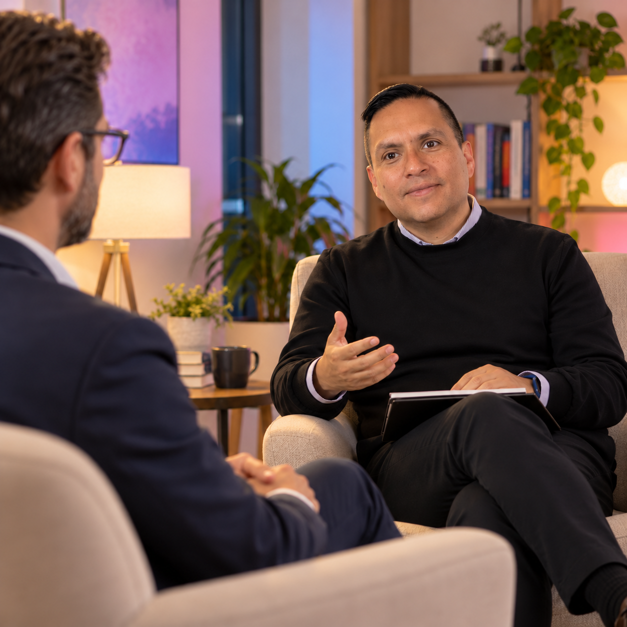 Iván en una consulta individual con un ejecutivo